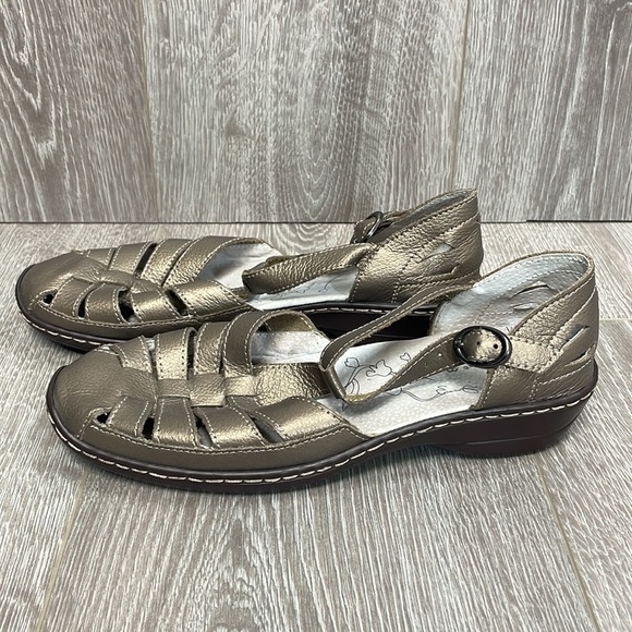 Spring Step Indus Leather Fisherman Sandals T Strap Metallic EU Size 38 - Picture 4 of 15